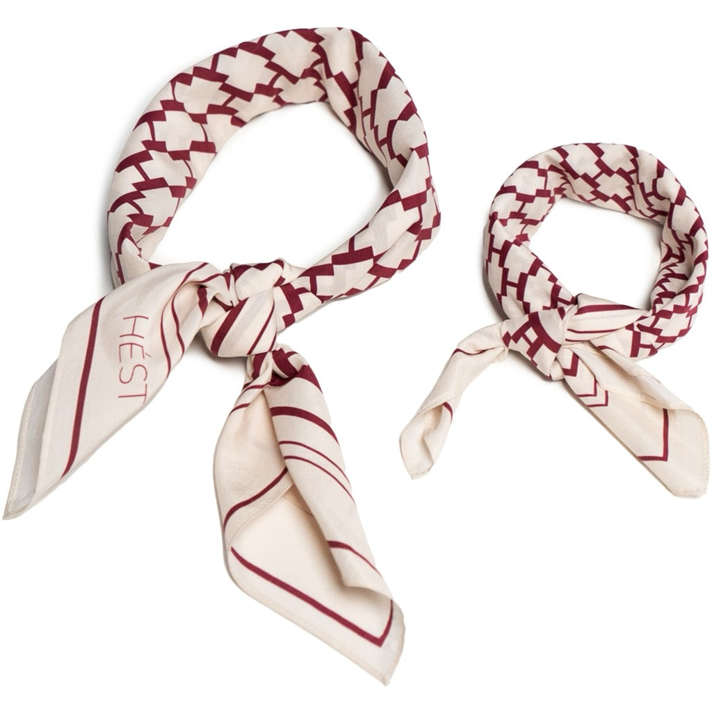 VENICE Silk Scarf Small Burgunder
