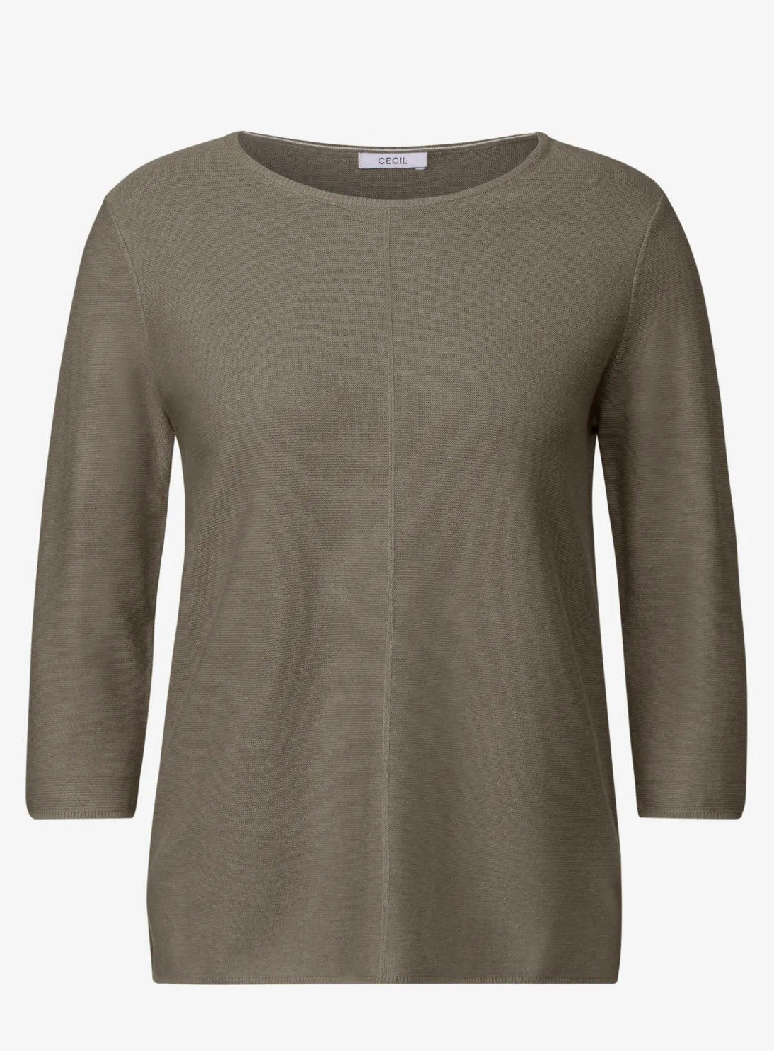 TOS structured roende neck Taupe