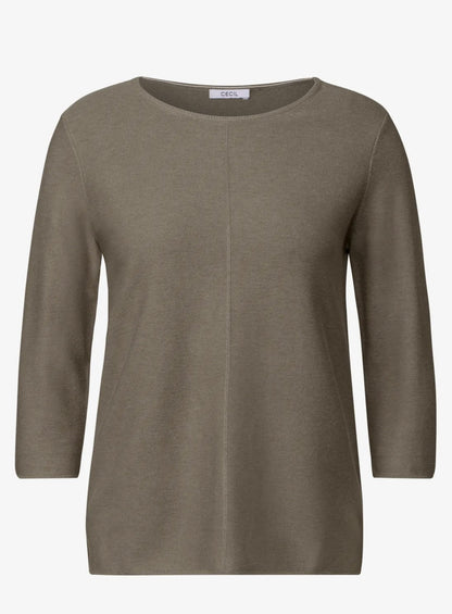 TOS structured roende neck Taupe