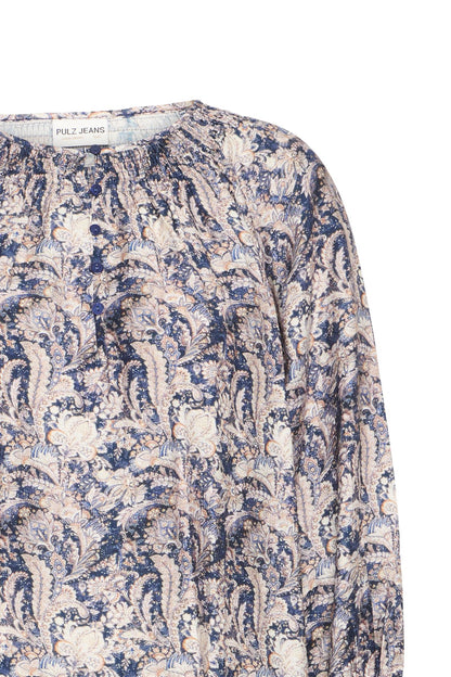 Pzpernille Blouse Dark Blue Paisley Printed