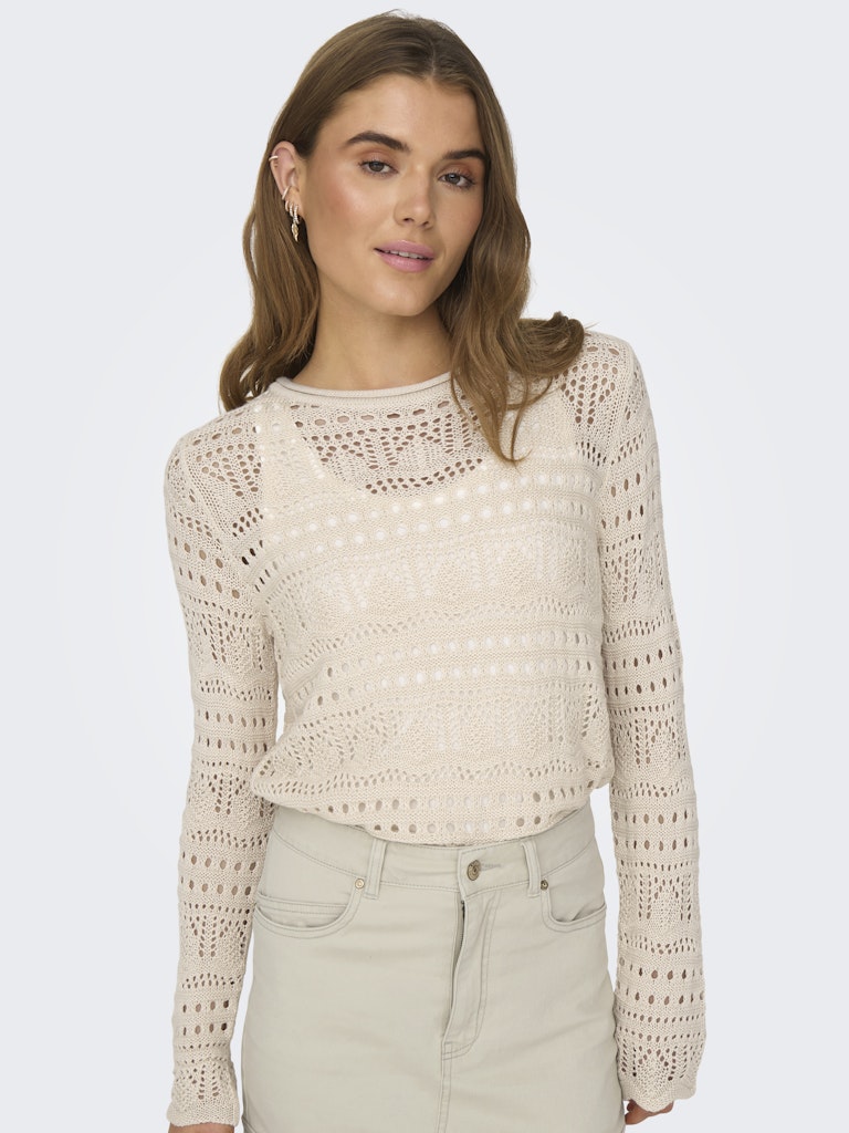 JDYSUN LAY L/S BOATNECK PULLOV. KNT NOOS Beige