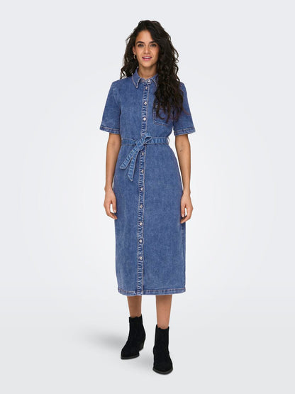 ONLLANA SS LONG DRESS DNM REA258 NOOS Mellomblå