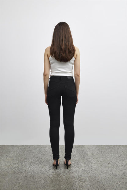 Pzcarmen Hw Jeans Skinny Leg Black Denim