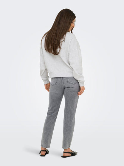 Onldaze L/s Crew Neck Swt Noos Lysegrå