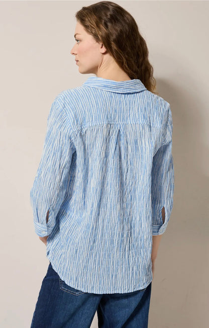 TOS seersucker stripe blouse Blå