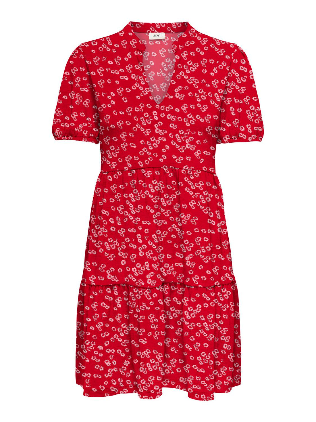 JDYZOEY S/S V NECK DRESS JRS ATK Mellomrød