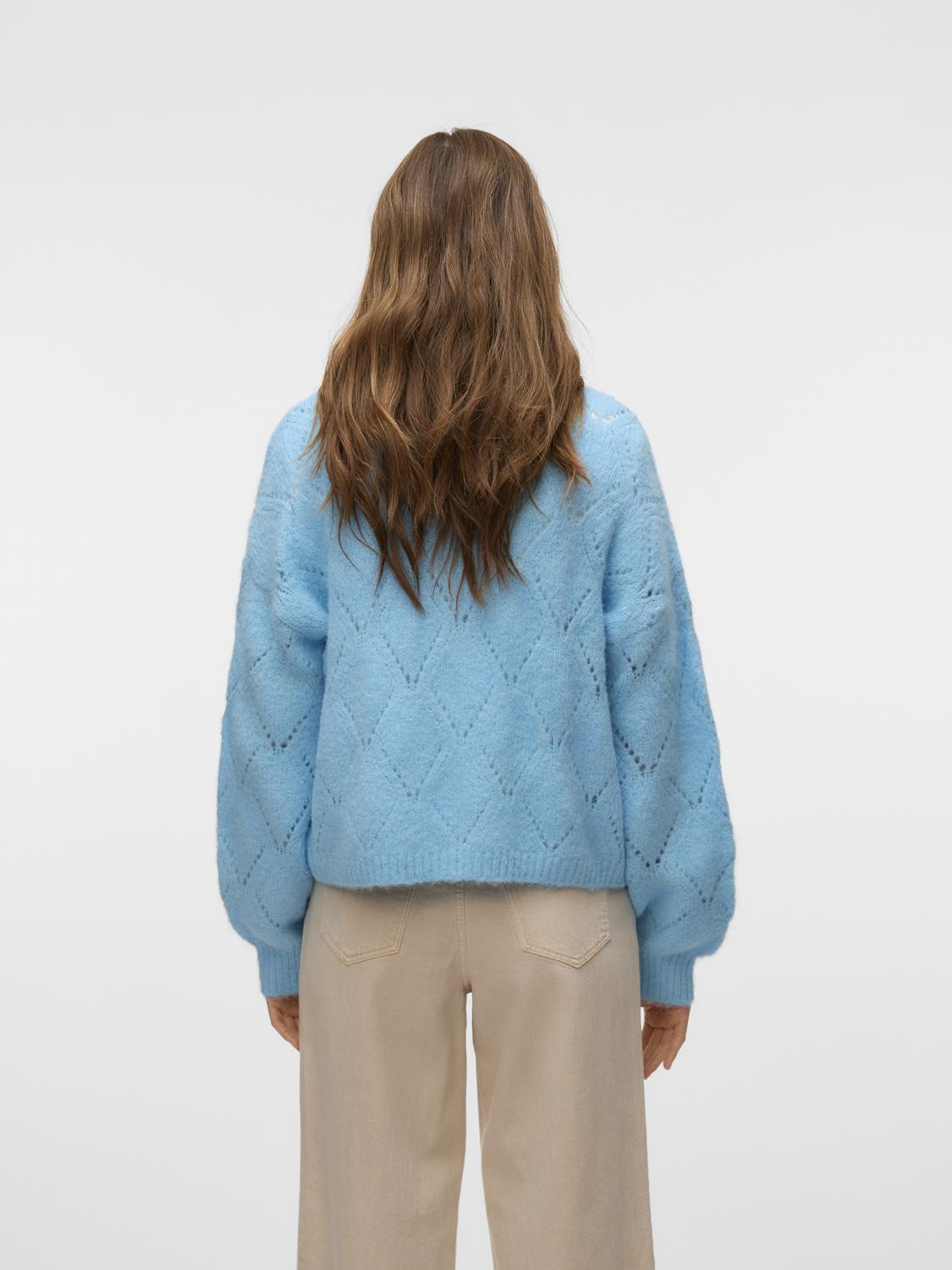 VMNOVAH LS BUTTON CARDIGAN EXP Lyseblå