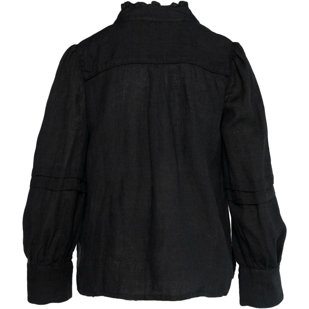 SARI Linen Blouse Svart