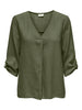 JDYSAY 3/4 LINEN V-NECK TOP WVN DIA Mellomgrønn