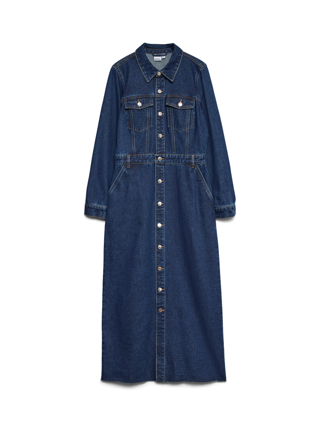 Vmmolly Ls  Ank Denim Dress Mørkeblå