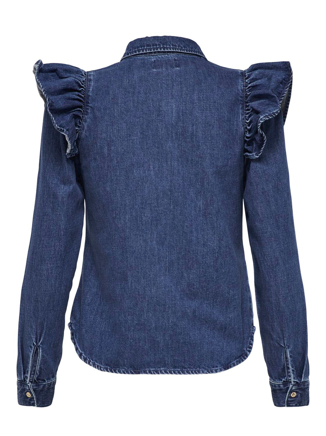 ONLINDIGO LS FRILL DNM SHIRT QYT NOOS Mørkeblå