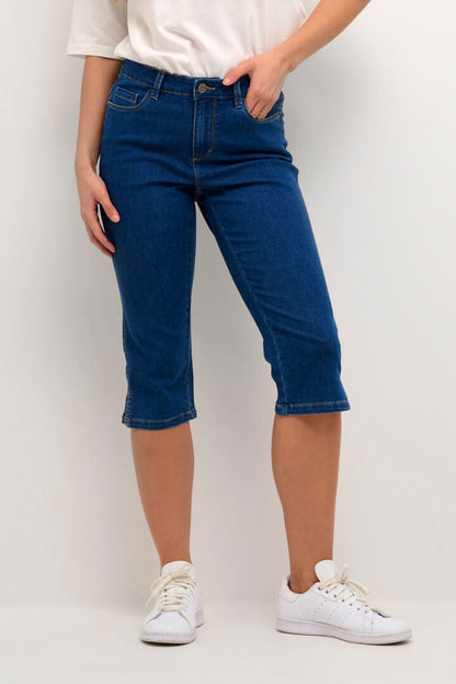 KAvicky Capri Jeans Medium Blue Washed Denim