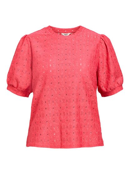 OBJLAILA S/S RE TOP NOOS Mørkerosa