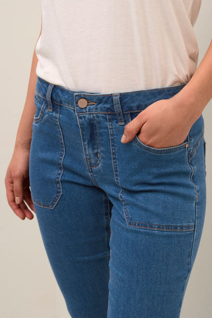 CRLone Jeans 7/8 bootcut- Coco Fit Jeansblå