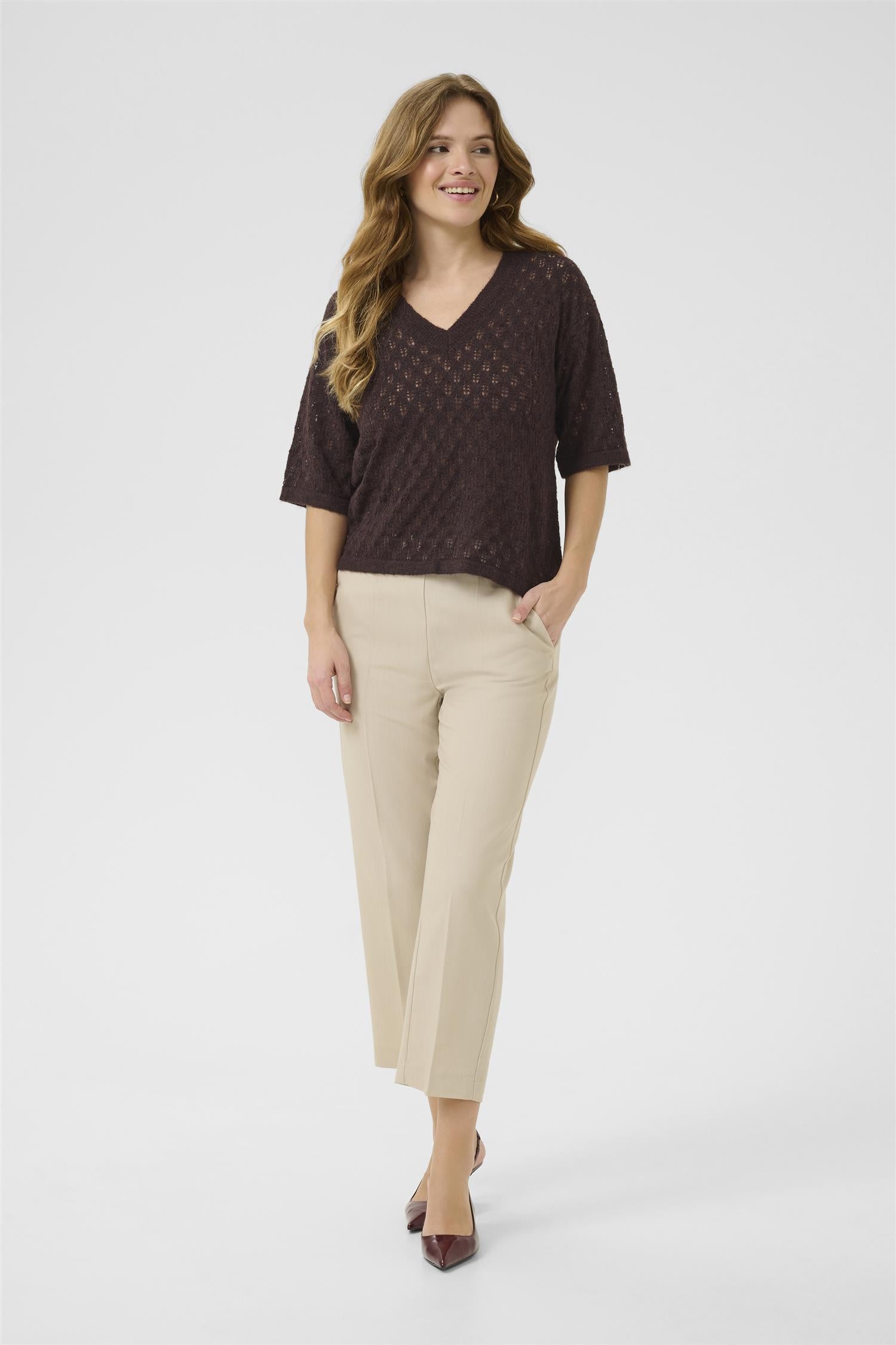 Kalourine V-Neck Pullover Fudge Melange