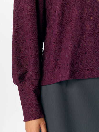 Objlaila L/s Re Top Noos Mørkelilla