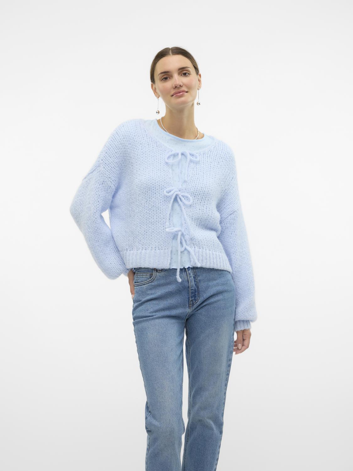 VMALOA LS BOW CARDIGAN GA EXP Mellomblå