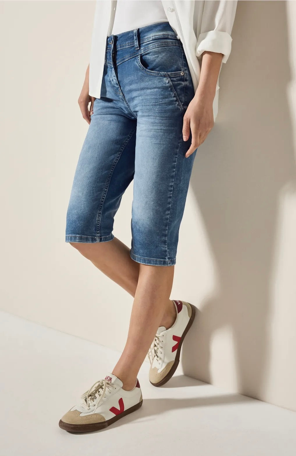 Toronto shorts straight mid blue Lys Blå Melert