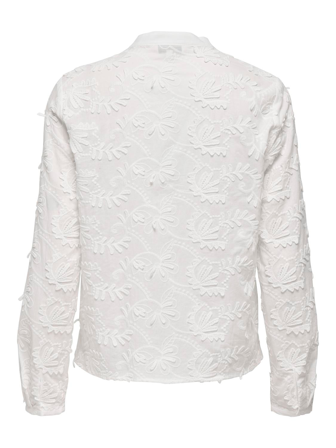 Onlcarmen Fr L/s 3d Emb Shirt Wvn Cs Hvit
