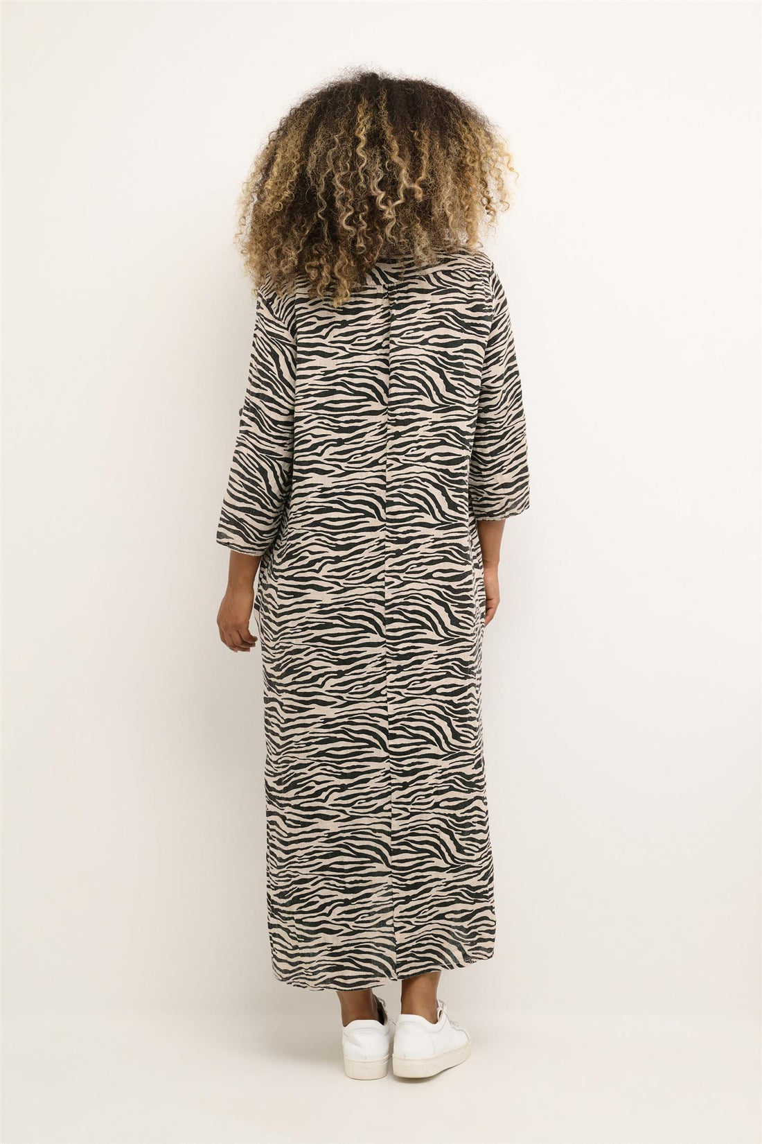 CRBellis Caftan Dress Monochrome Animal