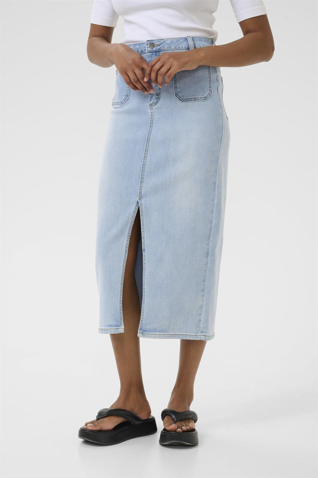 KAkarla Denim Skirt Light Blue Washed Denim