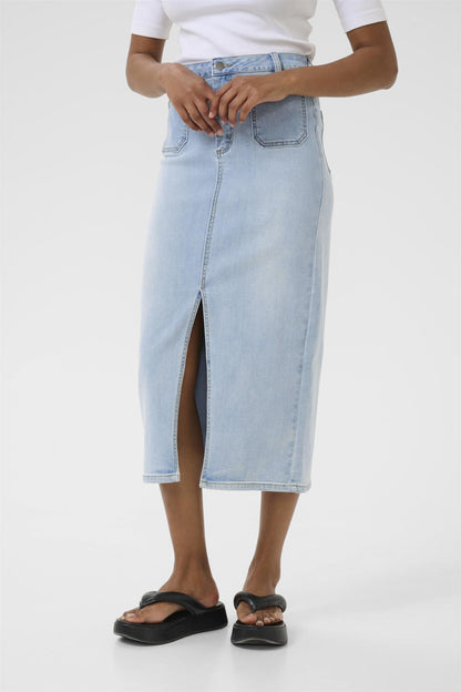 KAkarla Denim Skirt Light Blue Washed Denim