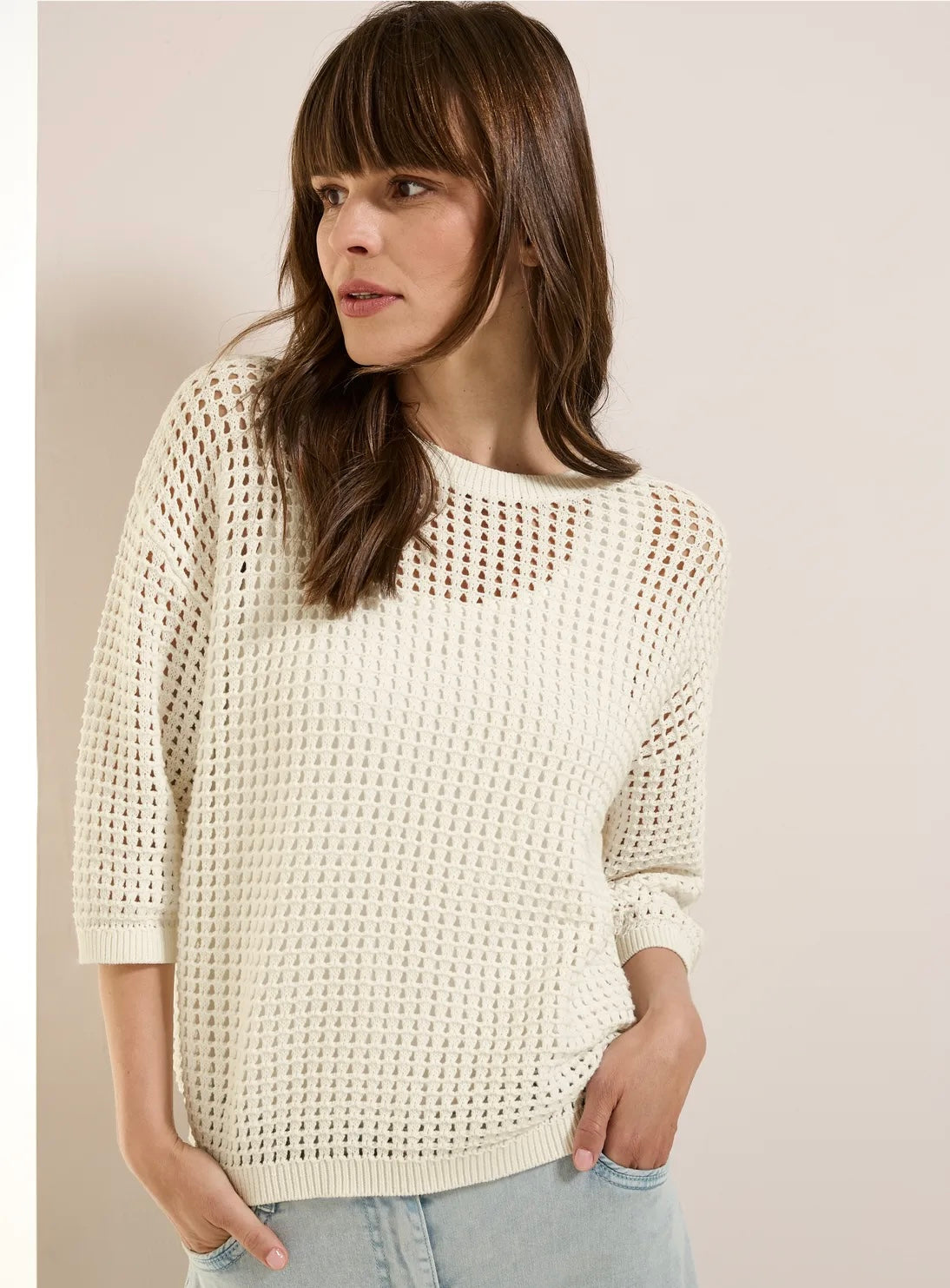 TOS crochet roundneck Offwhite