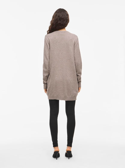 Viril Open L/s Knit Cardigan - Noos Mørkegrå