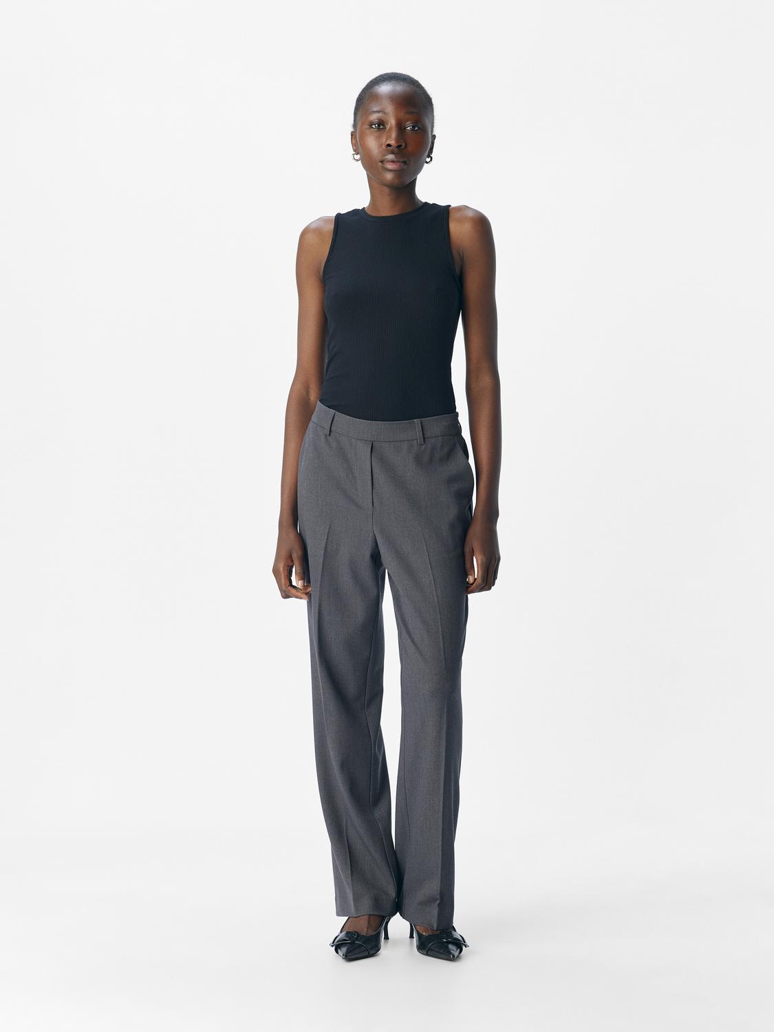 Objlisa Mw Straight Pant Noos Mellomgrå
