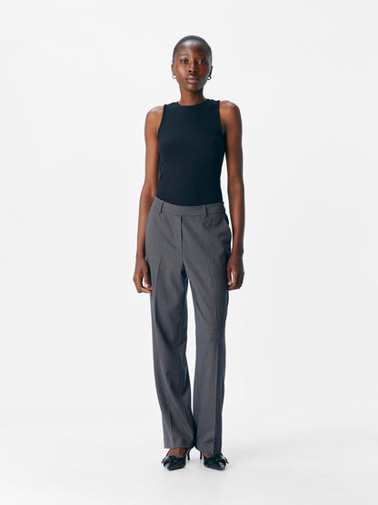 Objlisa Mw Straight Pant Noos Mellomgrå