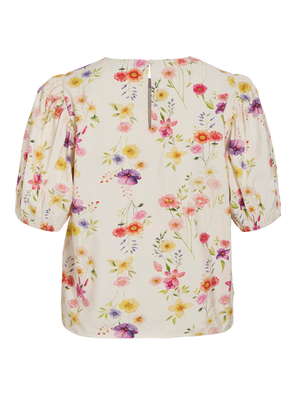VIALINIA O-NECK 2/4 TOP/DC/LN Klar Hvit