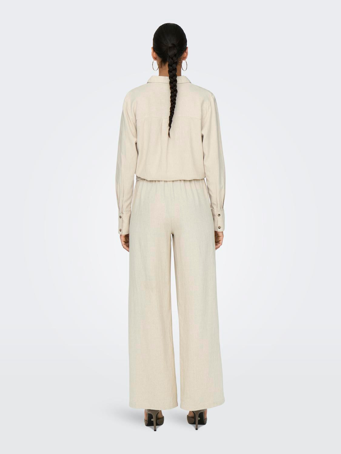 JDYSAY HW LINEN WIDE PANT WVN NOOS Lysegrå
