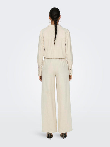 JDYSAY HW LINEN WIDE PANT WVN NOOS Lysegrå