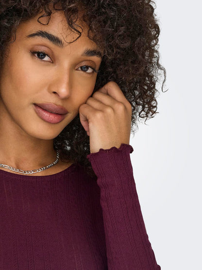 Onlcarlotta L/s Top Noos Jrs Mørkelilla