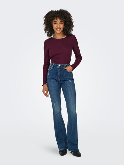Onlcarlotta L/s Top Noos Jrs Mørkelilla