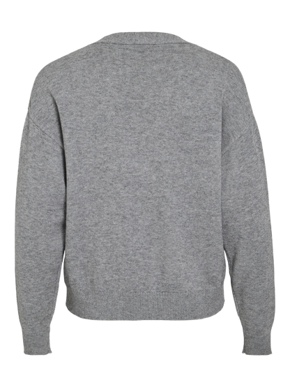 Viril V-Neck Knit Cardigan - Noos Mellomgrå