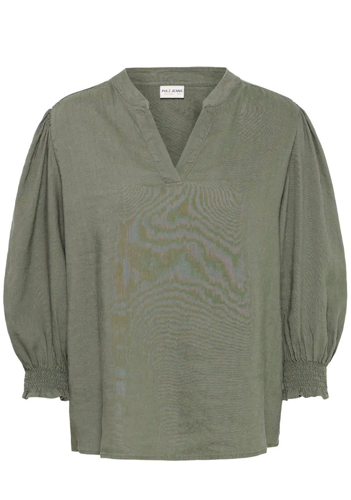 PZLUCA 3/4 sl.blouse Oliven