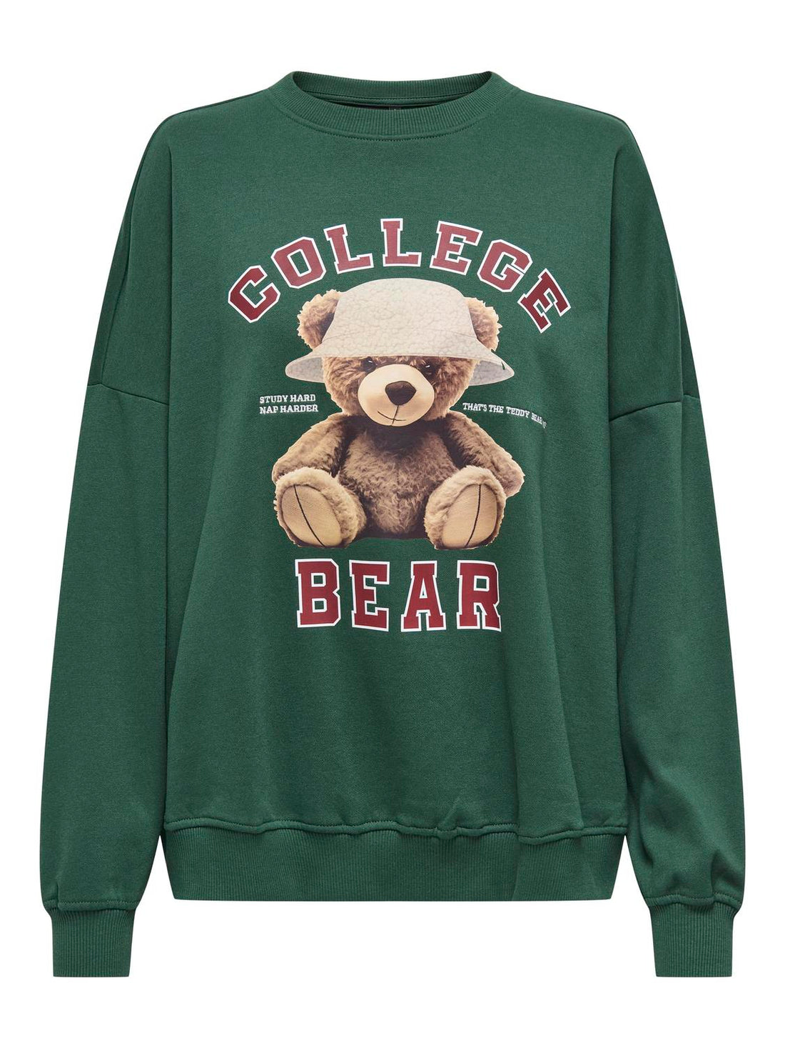 Onlbila L/s Bear O-Neck Swt Mørkegrønn