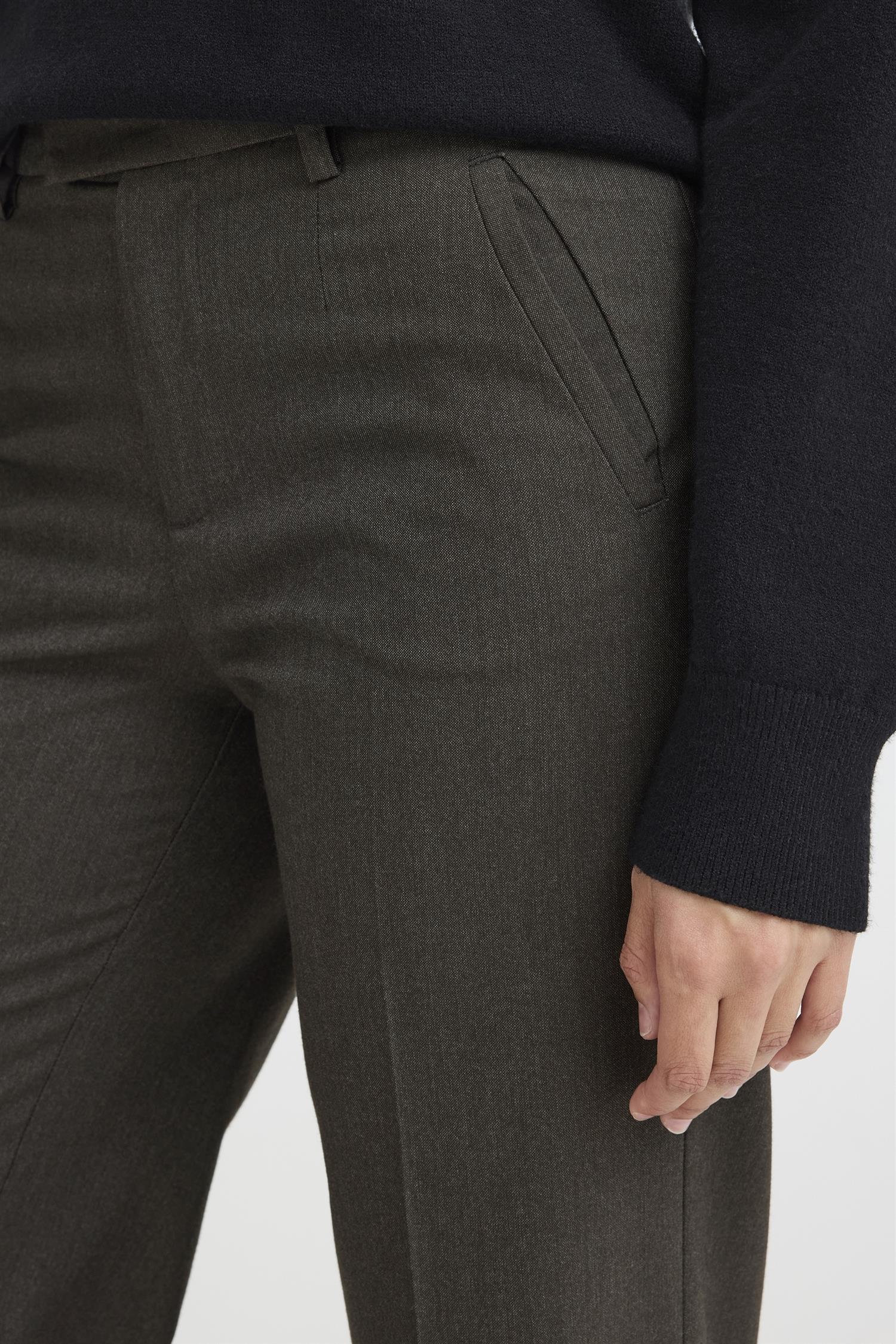 Pzbindy Melange Hw Pant Wide Leg Espresso Melange