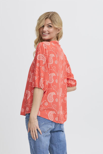 SBGIULIA SS BLOUSE Hibiscus