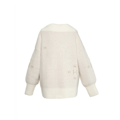 FAM V-neck Sweater Hvit