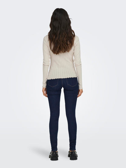 Onlcarlotta L/s Top Noos Jrs Lysegrå