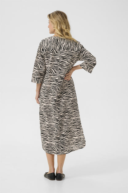 CRBellis Caftan Dress Monochrome Animal