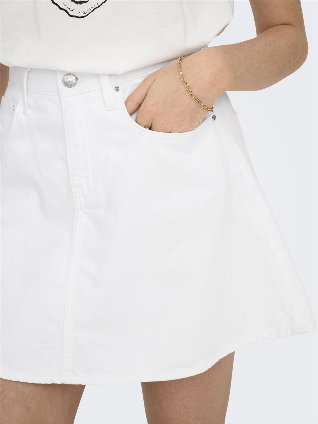 ONLEDEN A-SKIRT DNM PIM Hvit
