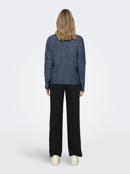Onlcamilla V-Neck L/s Pullover Knt Noos Mørkeblå