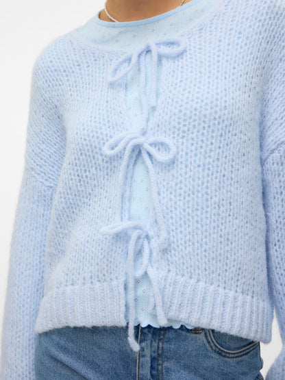 VMALOA LS BOW CARDIGAN GA EXP Mellomblå