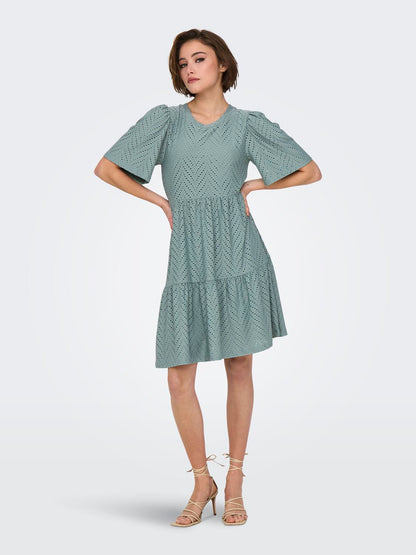 JDYCARLA CATHINKA S/S DRESS JRS NOOS Mellomgrå