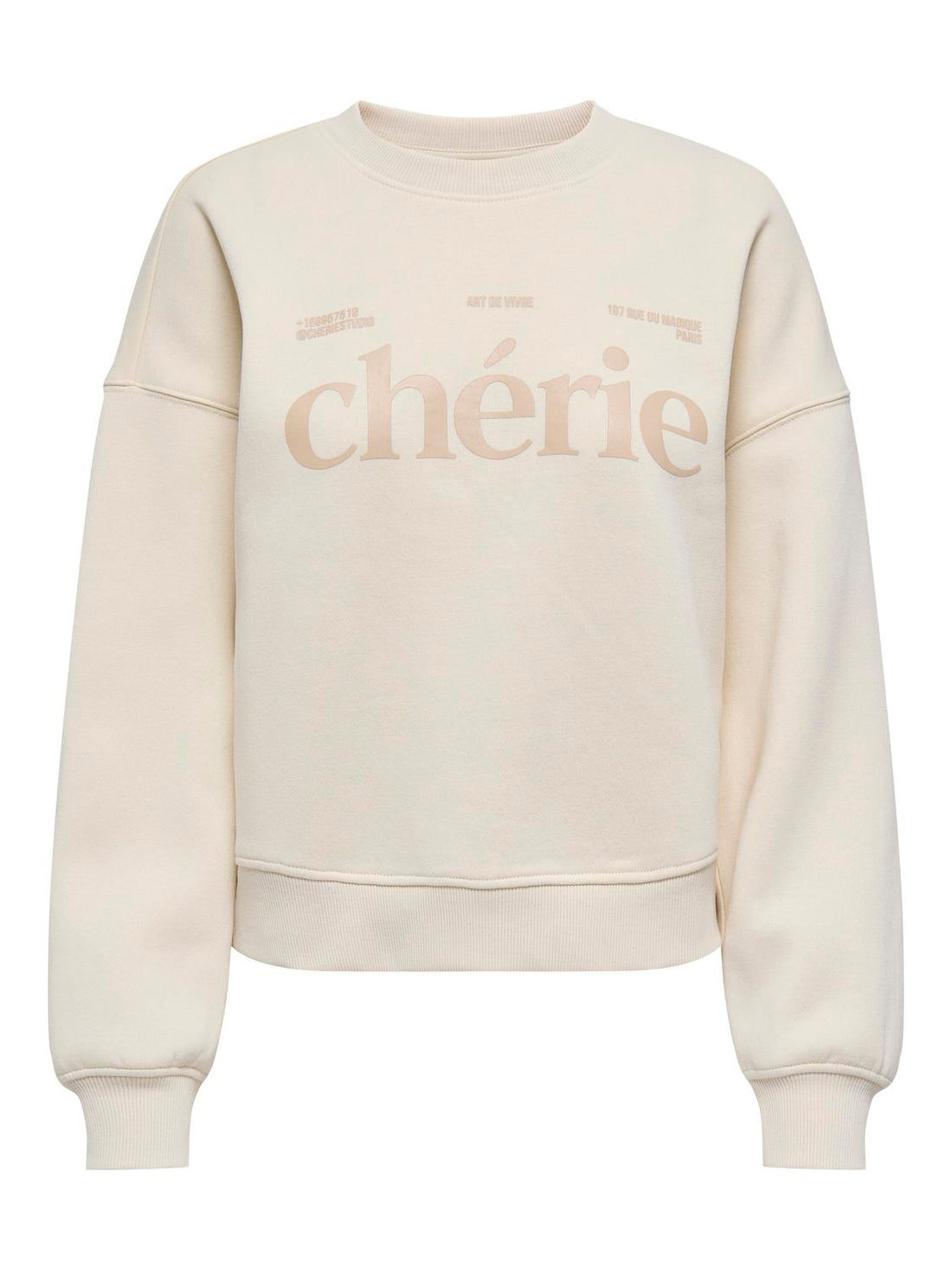 Onlbest L/s Print Crew Neck Swt Lys Beige
