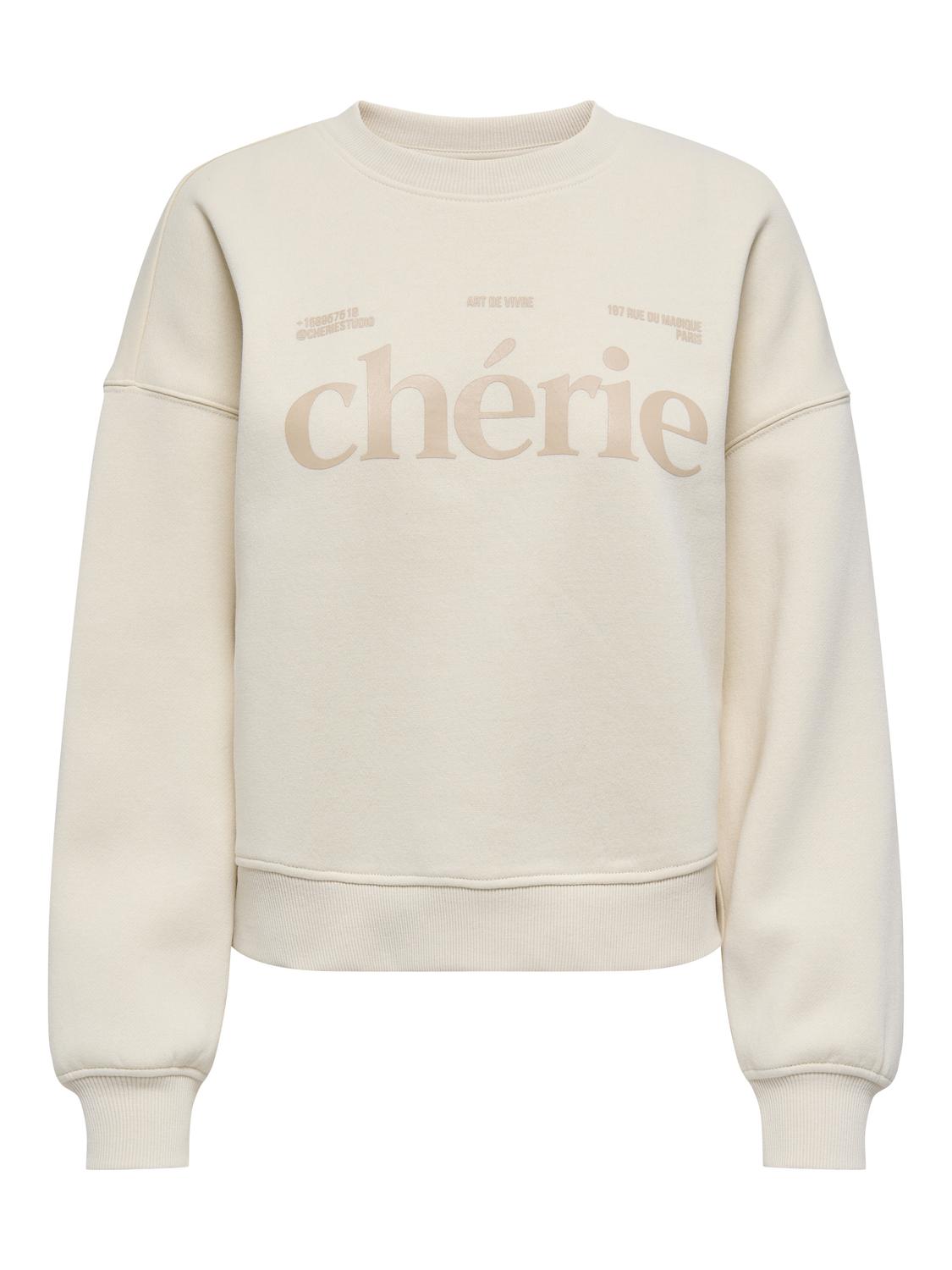 Onlbest L/s Print Crew Neck Swt Lys Beige