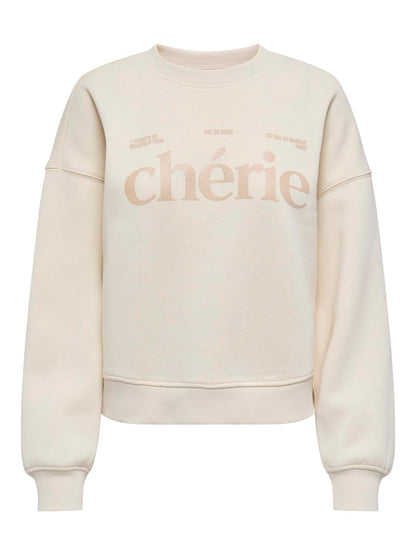 Onlbest L/s Print Crew Neck Swt Lys Beige